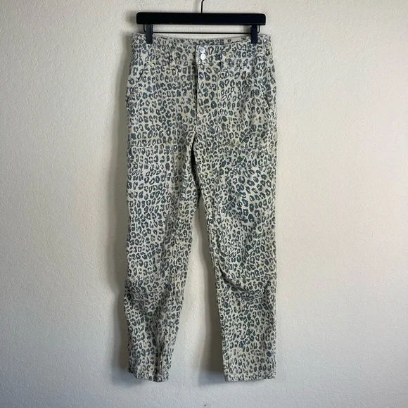 Pilcro The Wanderer Leopard Print Cargo Straight Leg Jeans Size 27 - Picture 5 of 12